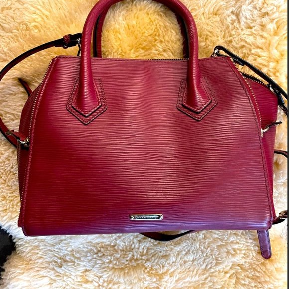 RARE Rebecca Minkoff Burgundy Crossbody Satchel - Picture 1 of 4